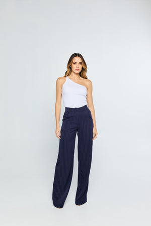 Calça Finesse Risca de Giz Blu